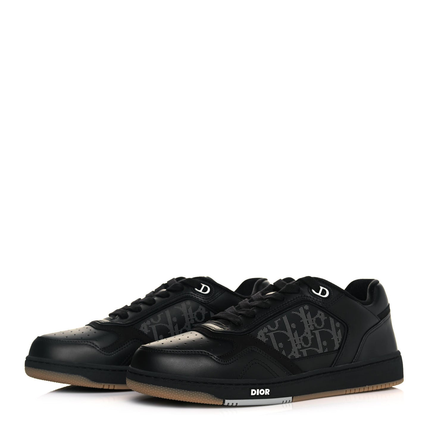 Smooth Calfskin Oblique Galaxy Mens B27 Low Top Sneakers 41 Black Beige