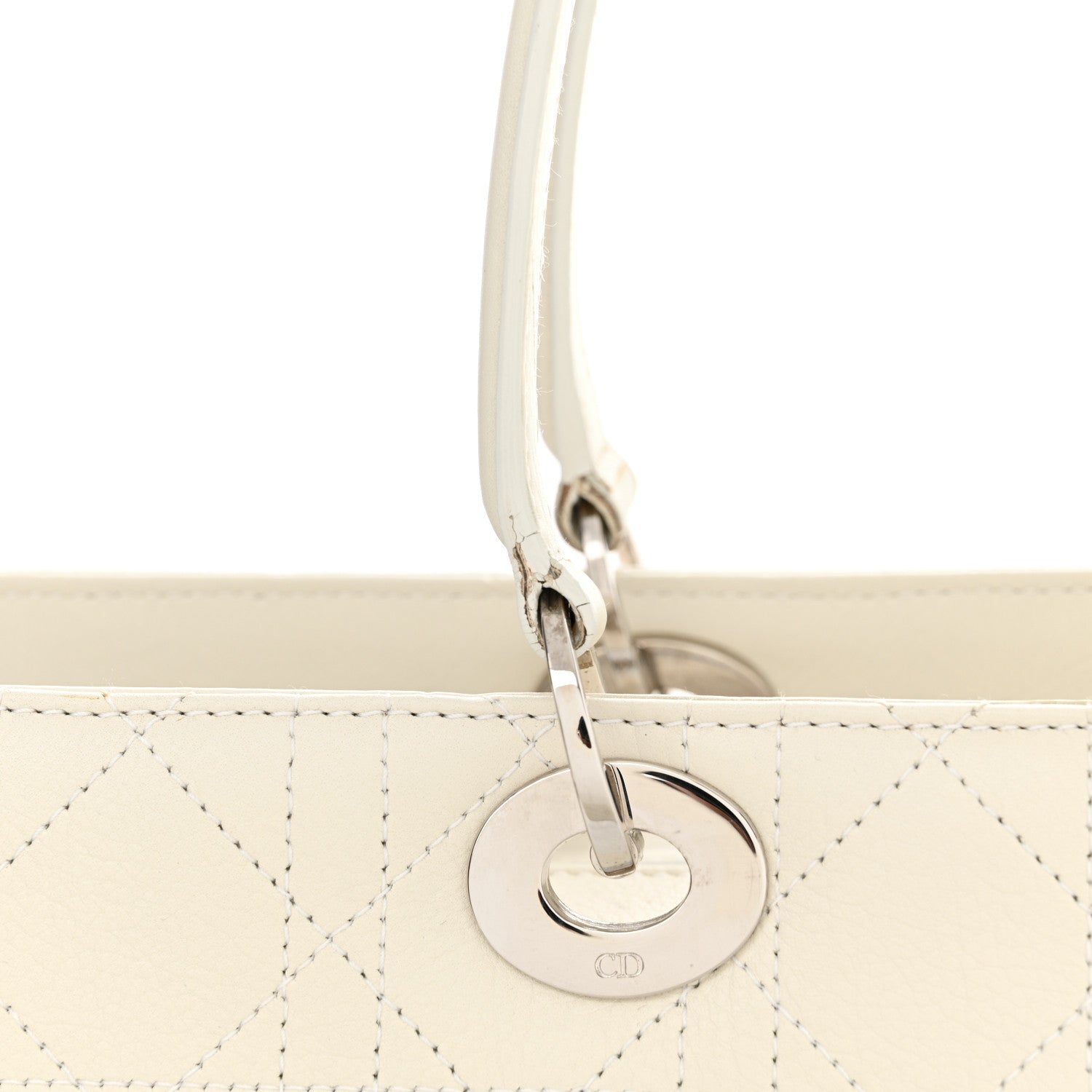 Christian Dior Lambskin Cannage Soft Lady Dior East West White 16 of 20