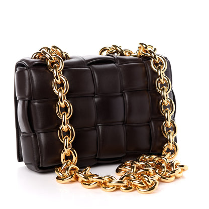 Bottega Veneta Lambskin Maxi Intreccio Padded Chain Cassette Crossbody Bag Black 3 of 9