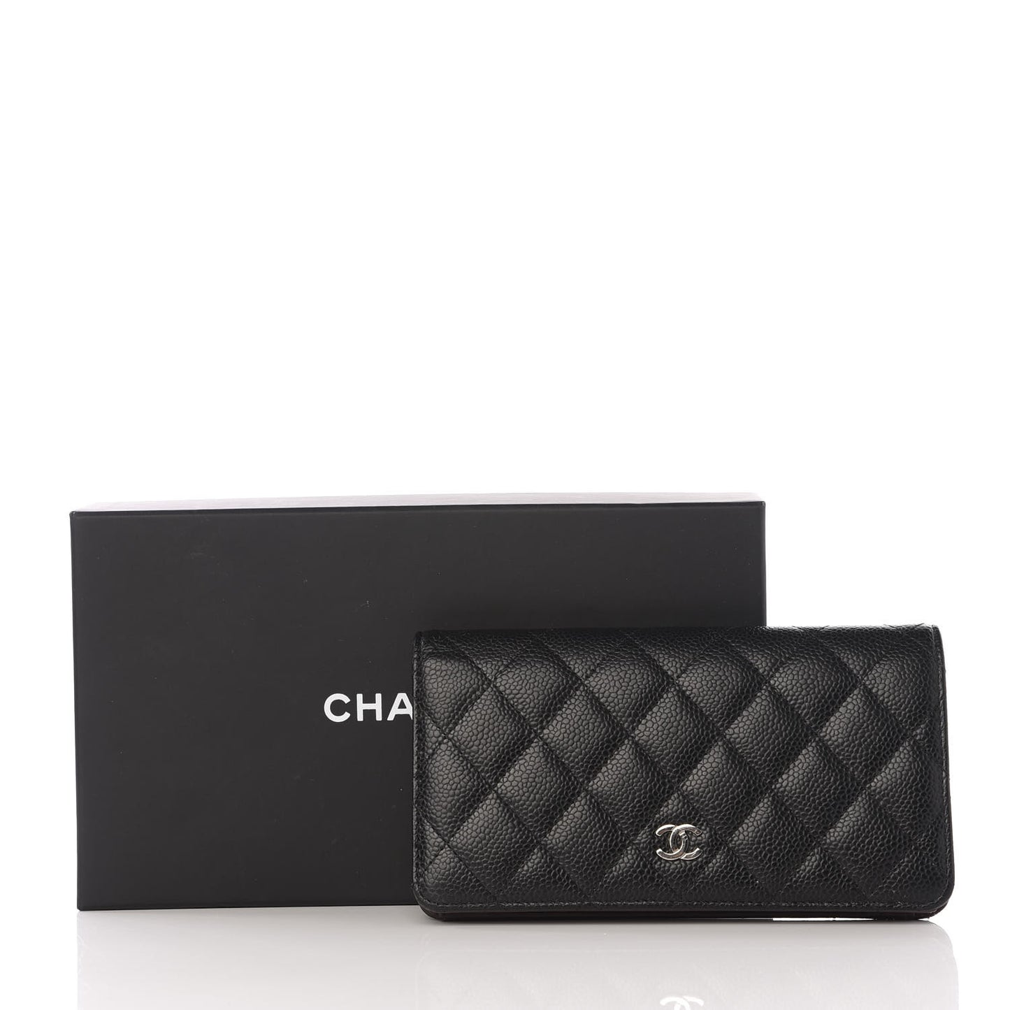 Caviar Quilted Yen Wallet Black