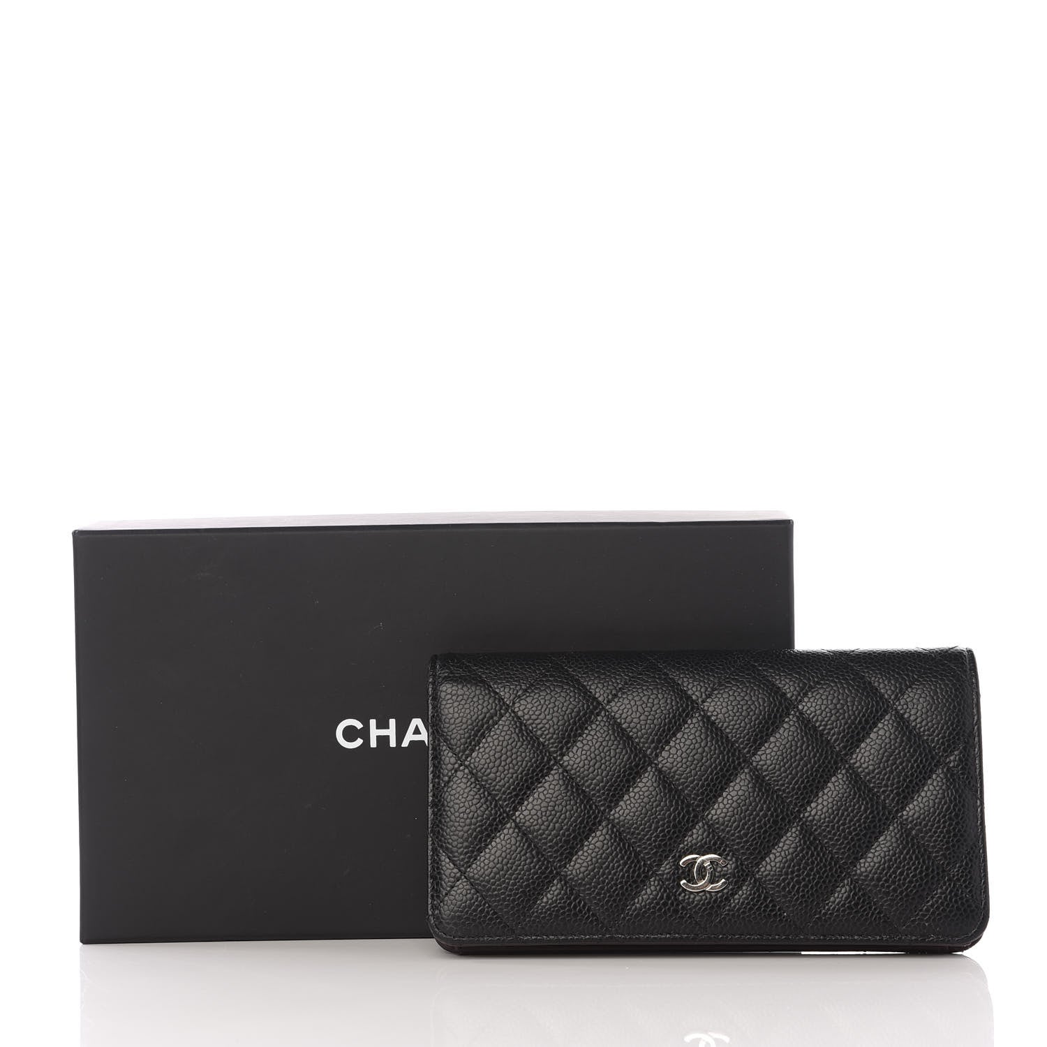 Chanel Caviar Quilted Yen Wallet Black 7 of 7