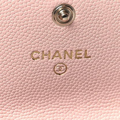 Chanel Caviar Quilted Crystal Enamel Flap Card Holder Pink 6 of 9