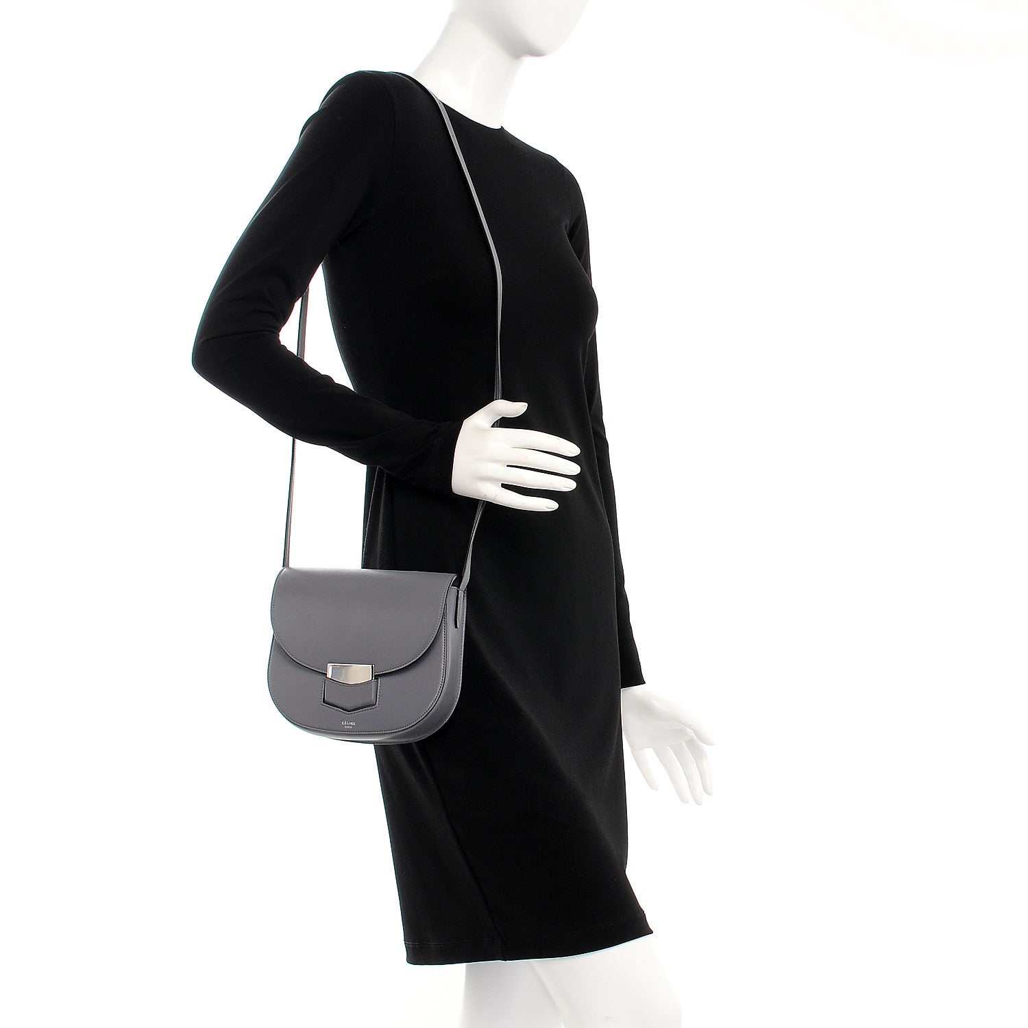 Celine Smooth Calfskin Small Trotteur Storm 2 of 8