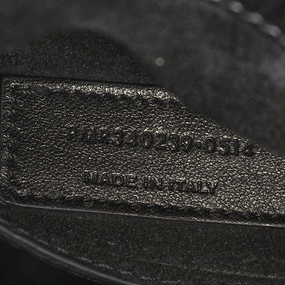 Saint Laurent Calfskin Crocodile Embossed Large Emmanuelle Bucket Bag Black 7 of 12