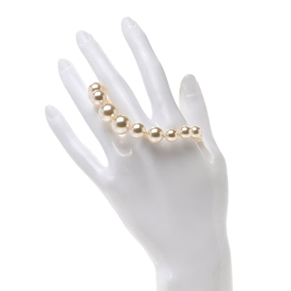 Chanel Graduated Pearl Crystal CC Bracelet Gold 4 of 4