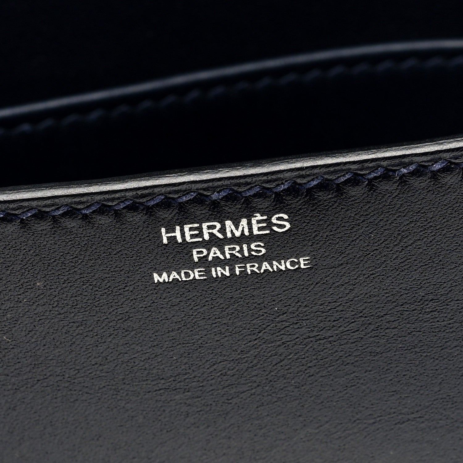 Hermes Villandry Calfskin  Cinhetic Clutch  Bleu Nuit 6 of 7