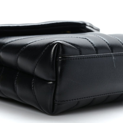 Saint Laurent Calfskin Y Quilted Monogram Toy Loulou Crossbody Bag Black 8 of 9