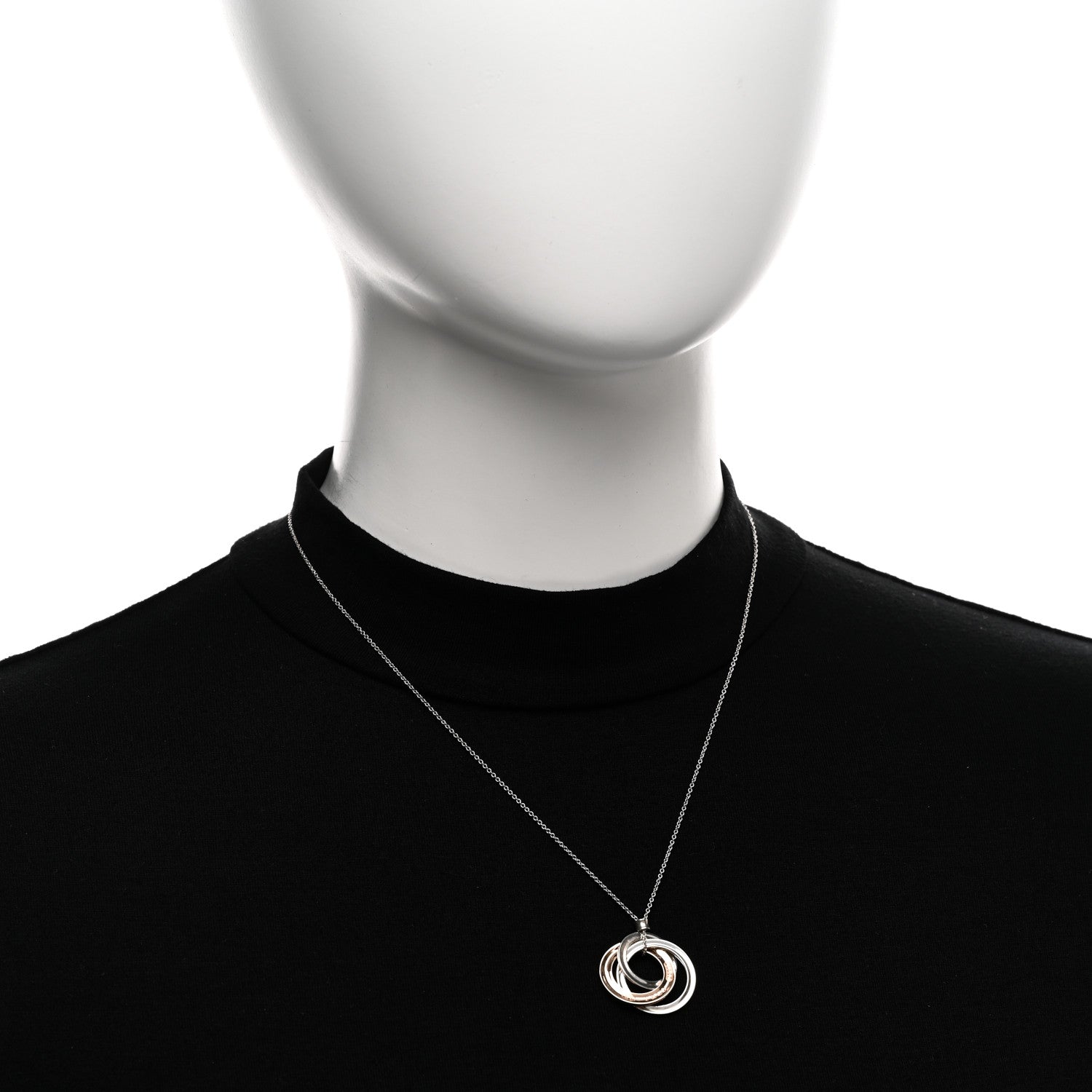 Tiffany Sterling Silver Rubedo 1837 Circles Pendant Necklace 2 of 5