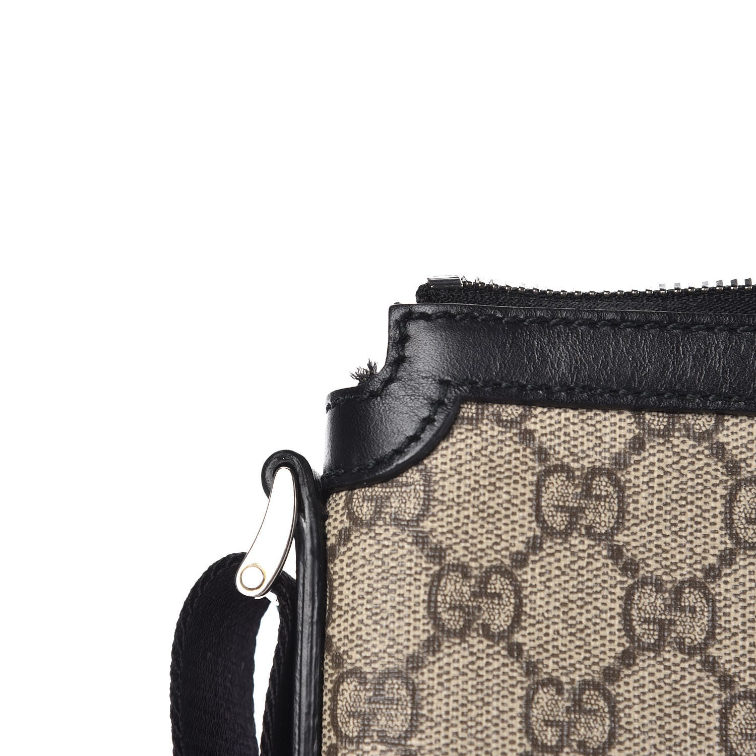 Gucci GG Supreme Monogram Web Messenger Bag Black 11 of 12