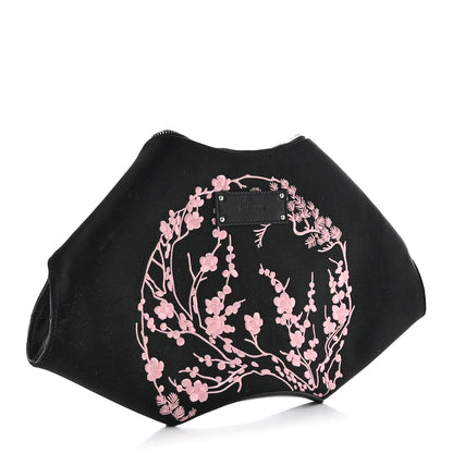 Alexander McQueen Silk Floral Embroidered De Manta Clutch Black 3 of 7