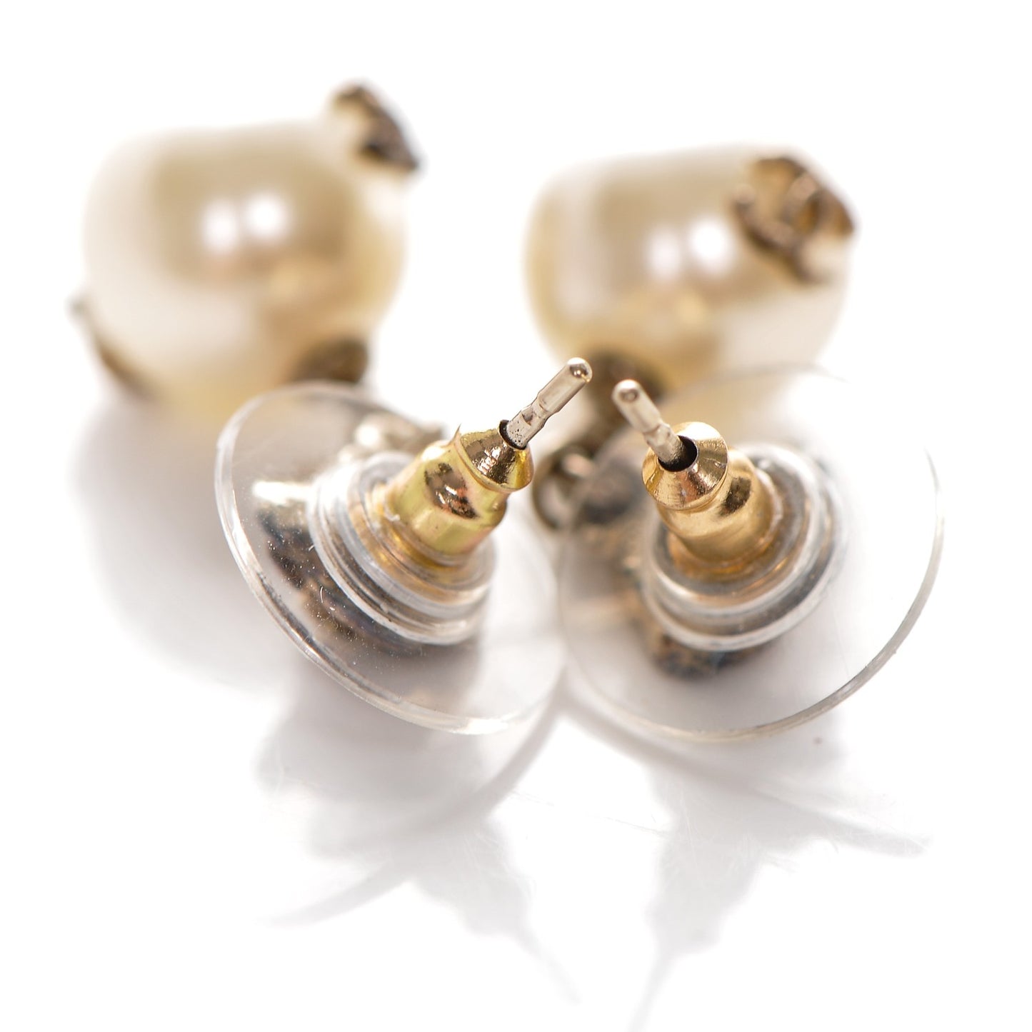 Camellia Pearl Drop Earrings Gold