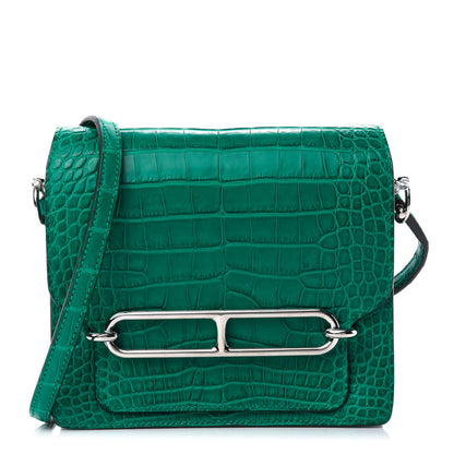 Hermes Matte Alligator Mini Sac Roulis Malachite 1 of 20