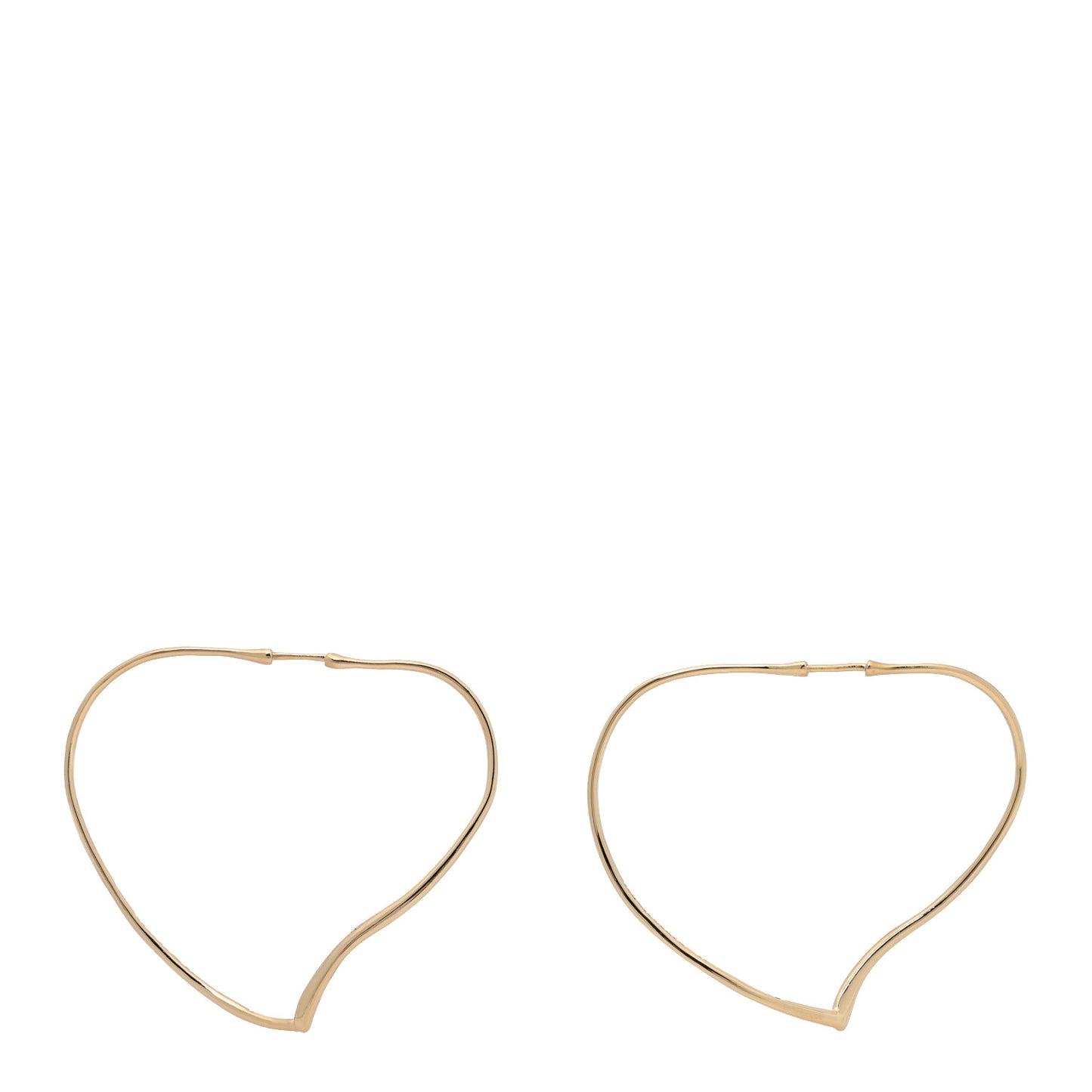 18K Yellow Gold Large Elsa Peretti Open Heart Hoop Earrings
