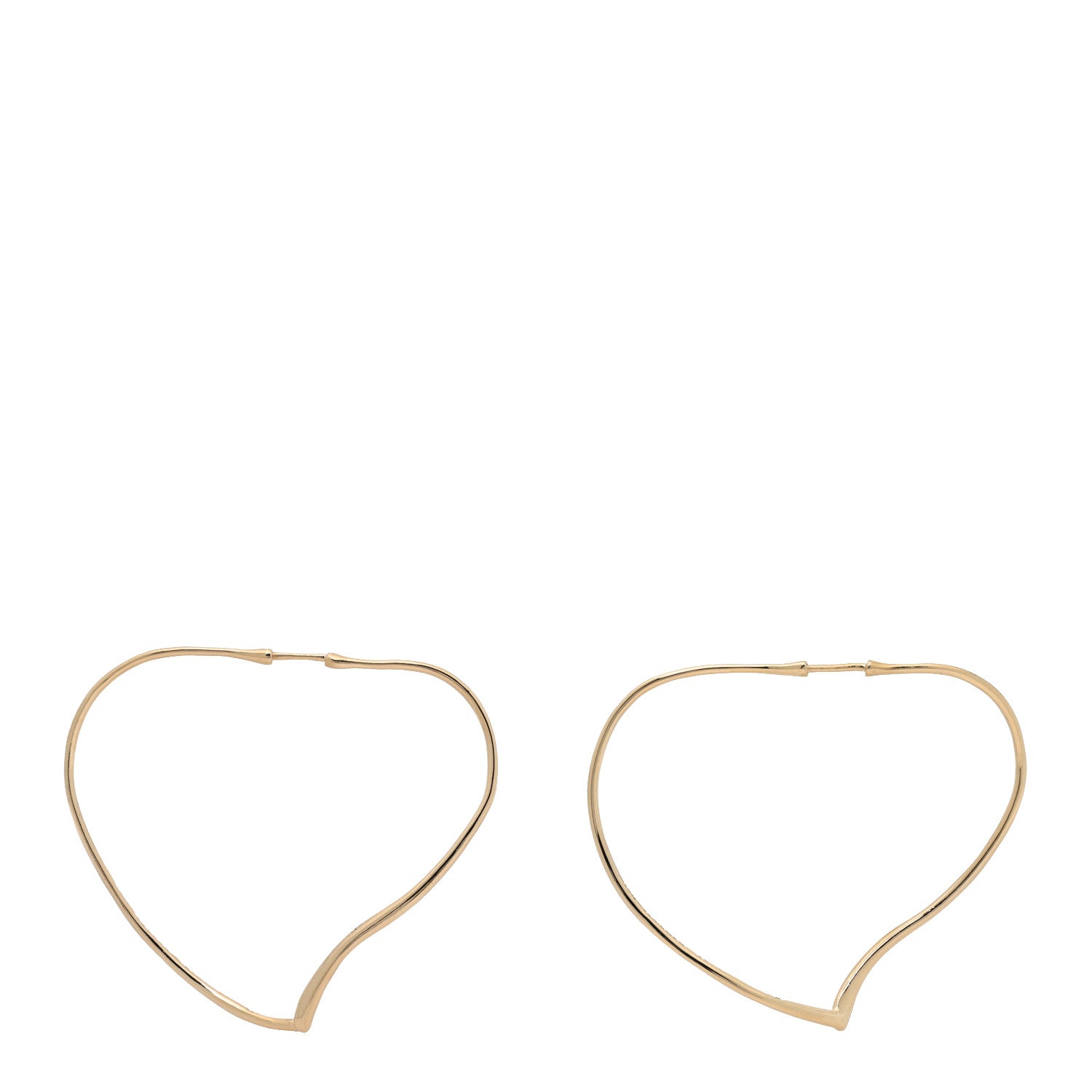 Tiffany 18K Yellow Gold Large Elsa Peretti Open Heart Hoop Earrings 1 of 5