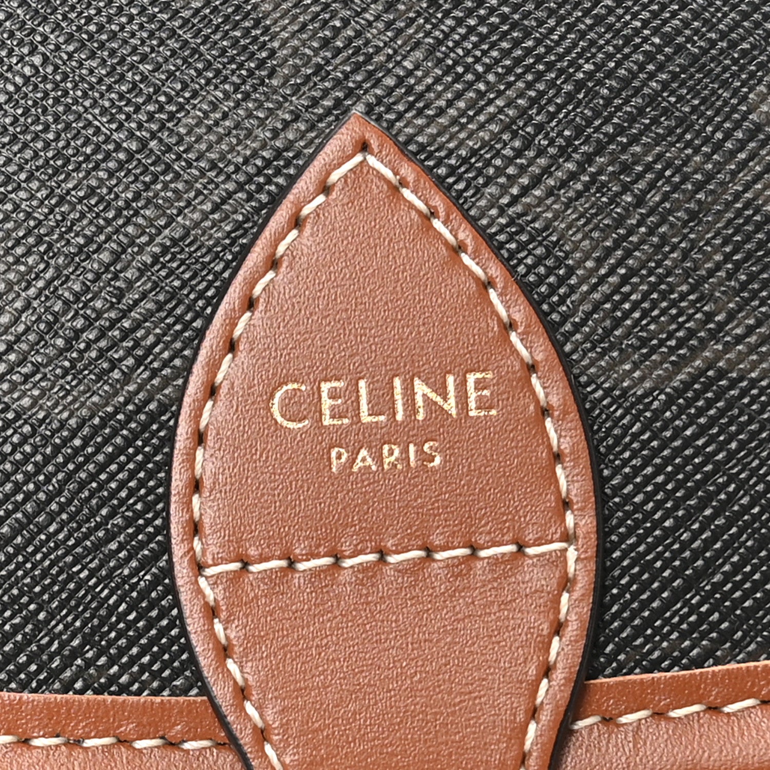 Celine Triomphe Canvas Medium Folco Bag Tan 6 of 9