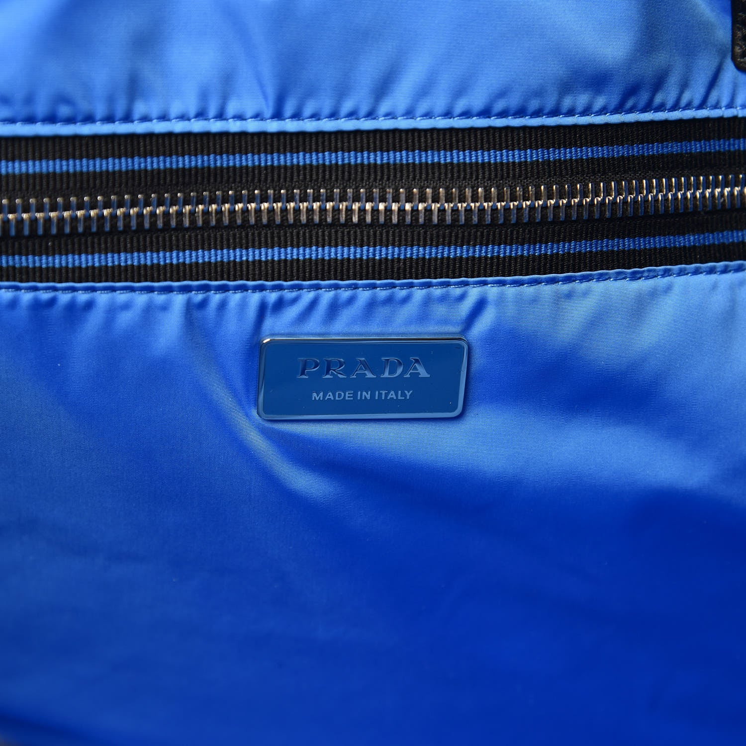 Prada Nappa Soft Large Tote Black Cobalto 6 of 9