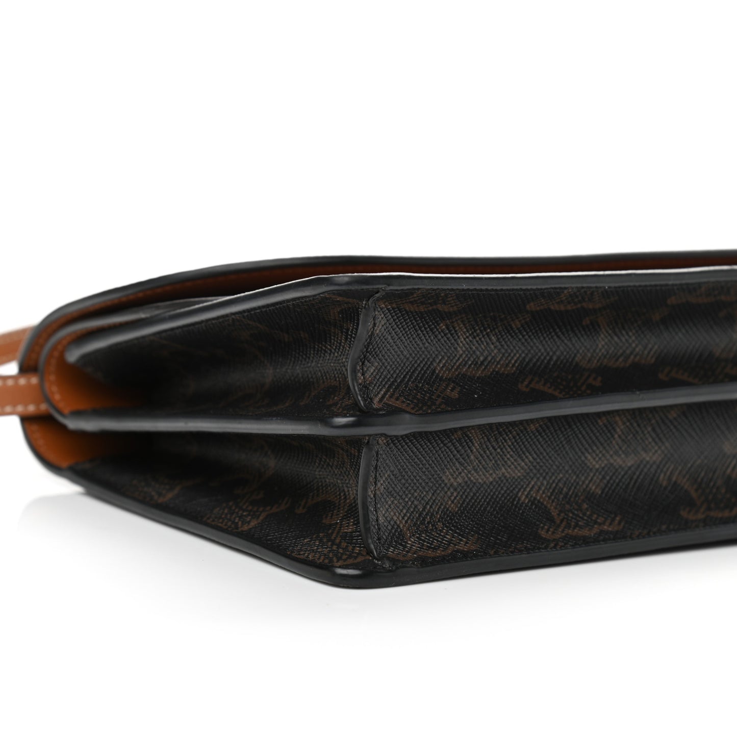 Triomphe Canvas Lambskin Wallet On Strap Tan