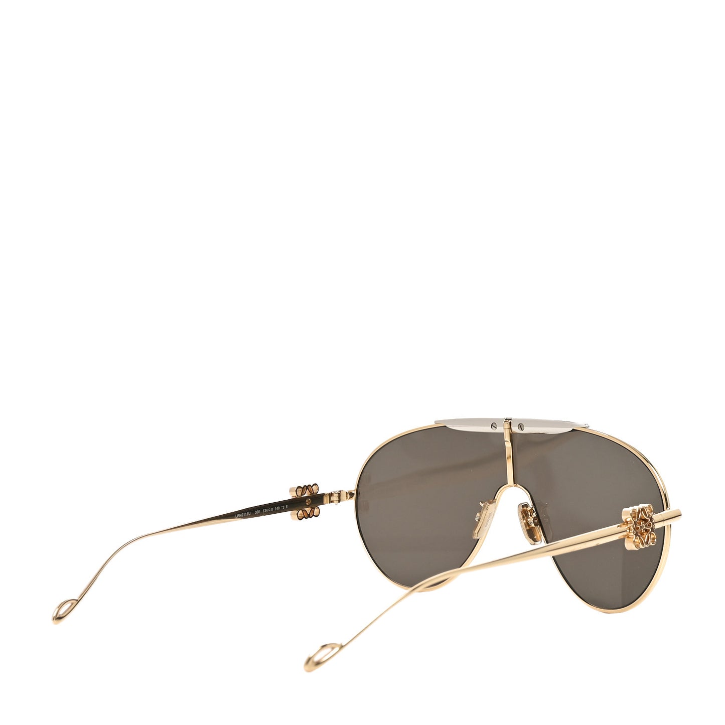 Metal Anagram Spoiler Aviator Oversized Sunglasses LW40111U Gold