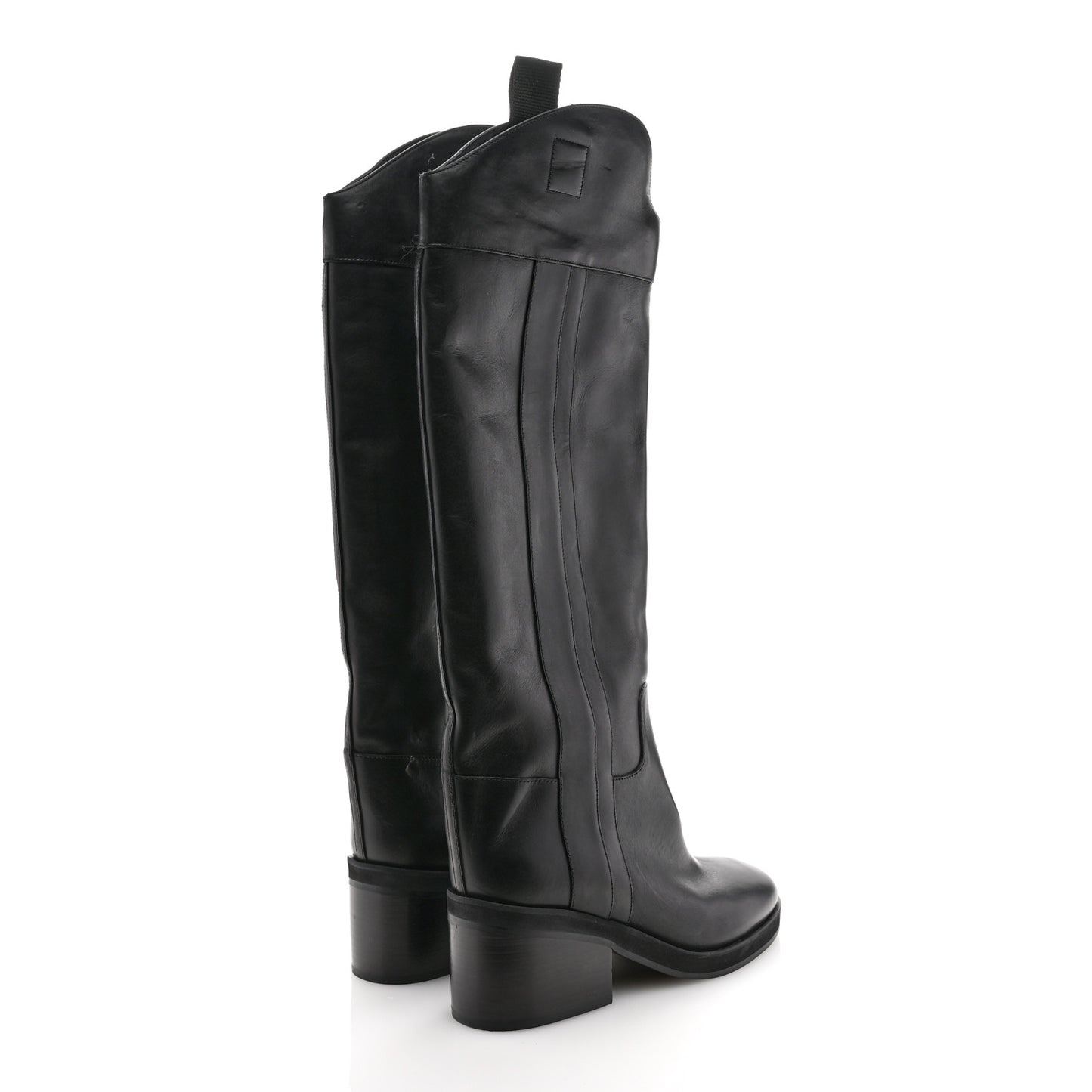 Calfskin Tonya 70 Knee High Boots 40.5 Black