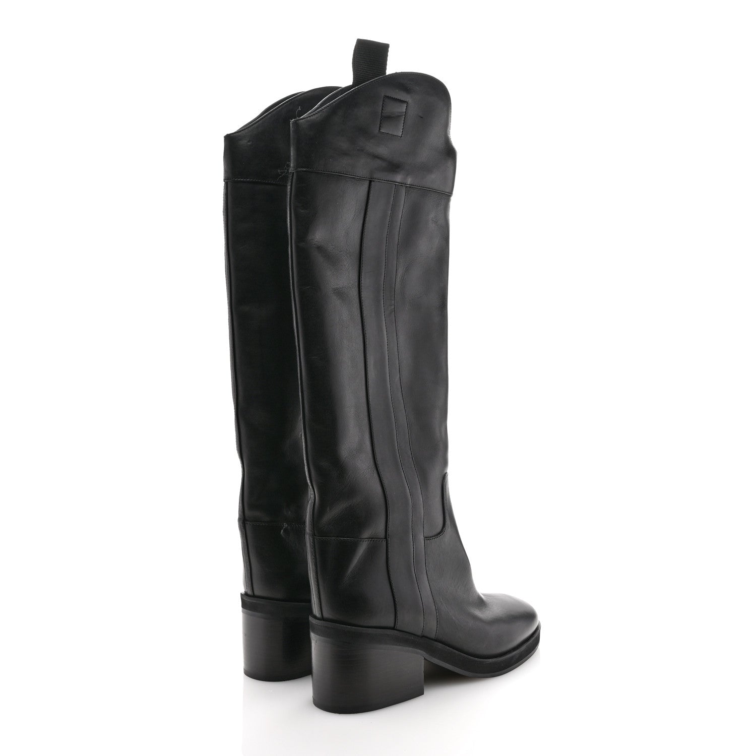 Jimmy Choo Calfskin Tonya 70 Knee High Boots 40.5 Black 5 of 11
