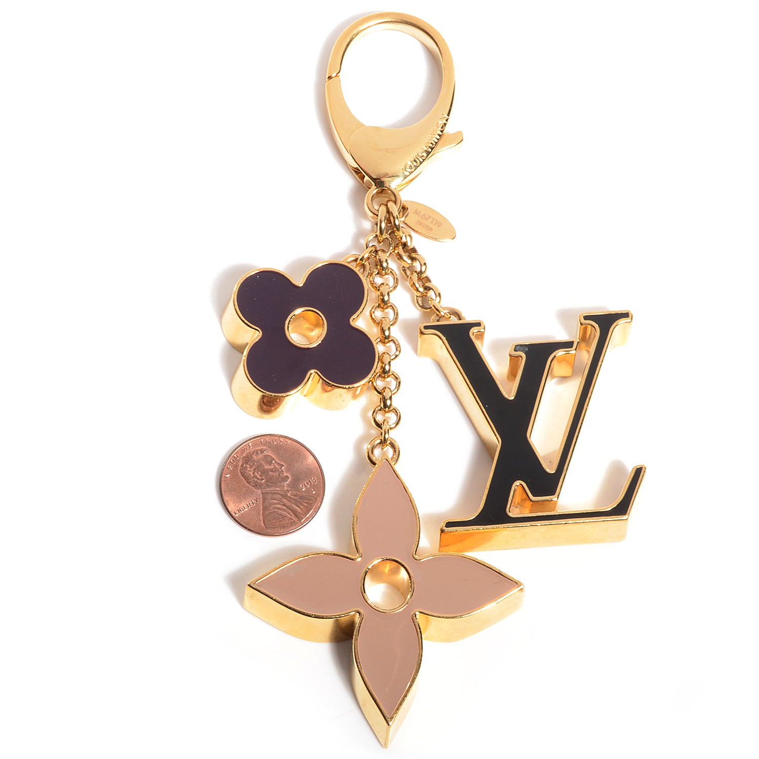 Louis Vuitton Fleur De Monogram Bag Charm Dore 2 of 4
