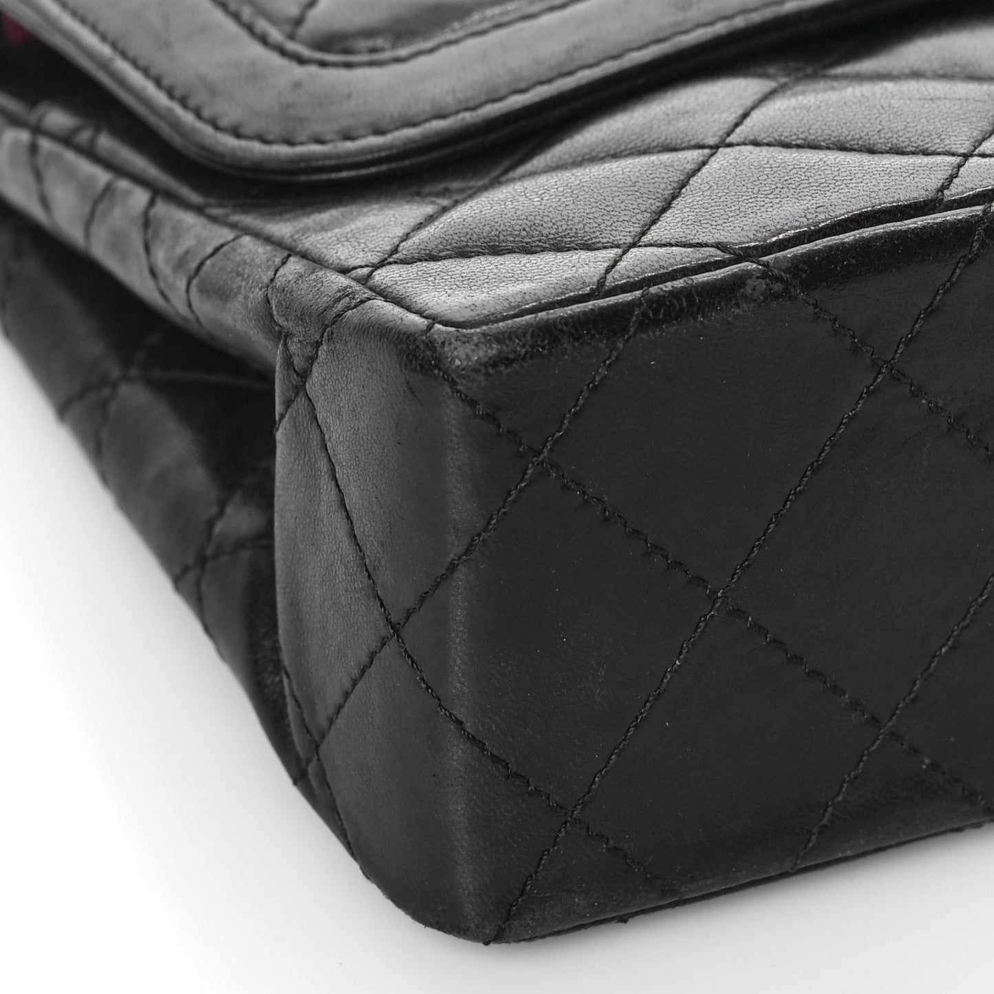 Lambskin Quilted Medium Double Flap Bag Black
