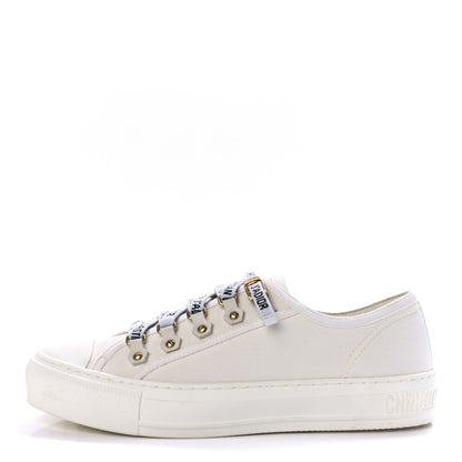 Christian Dior Canvas Dot Walk'N'Dior Low Top Sneakers 38.5 Milk 1 of 9