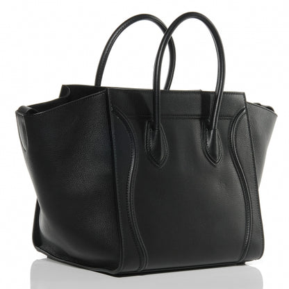 Celine Calfskin Medium Phantom Luggage Black 3 of 8