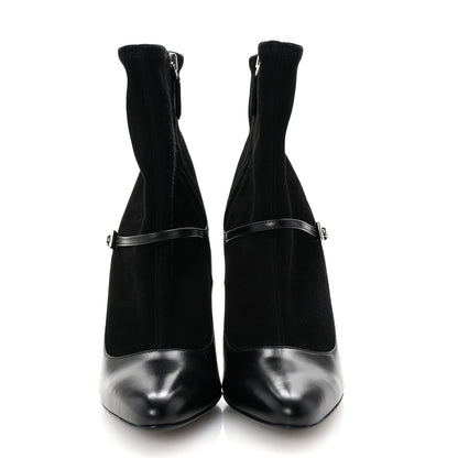 Prada Vitello Lux Camoscio Mary Jane Ankle Boots 36 Black 3 of 7