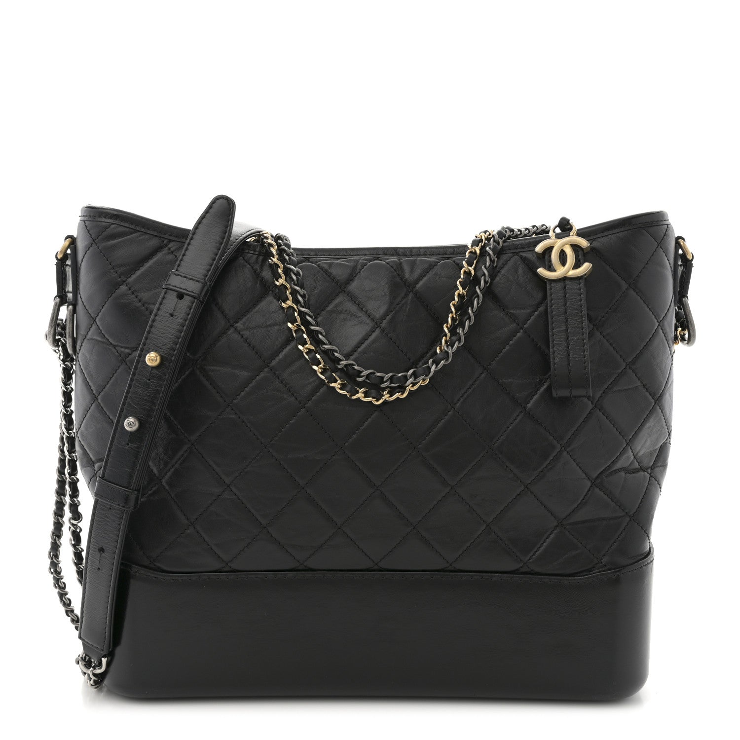 Chanel Aged Calfskin Quilted Large Gabrielle Hobo Black 1 of 13