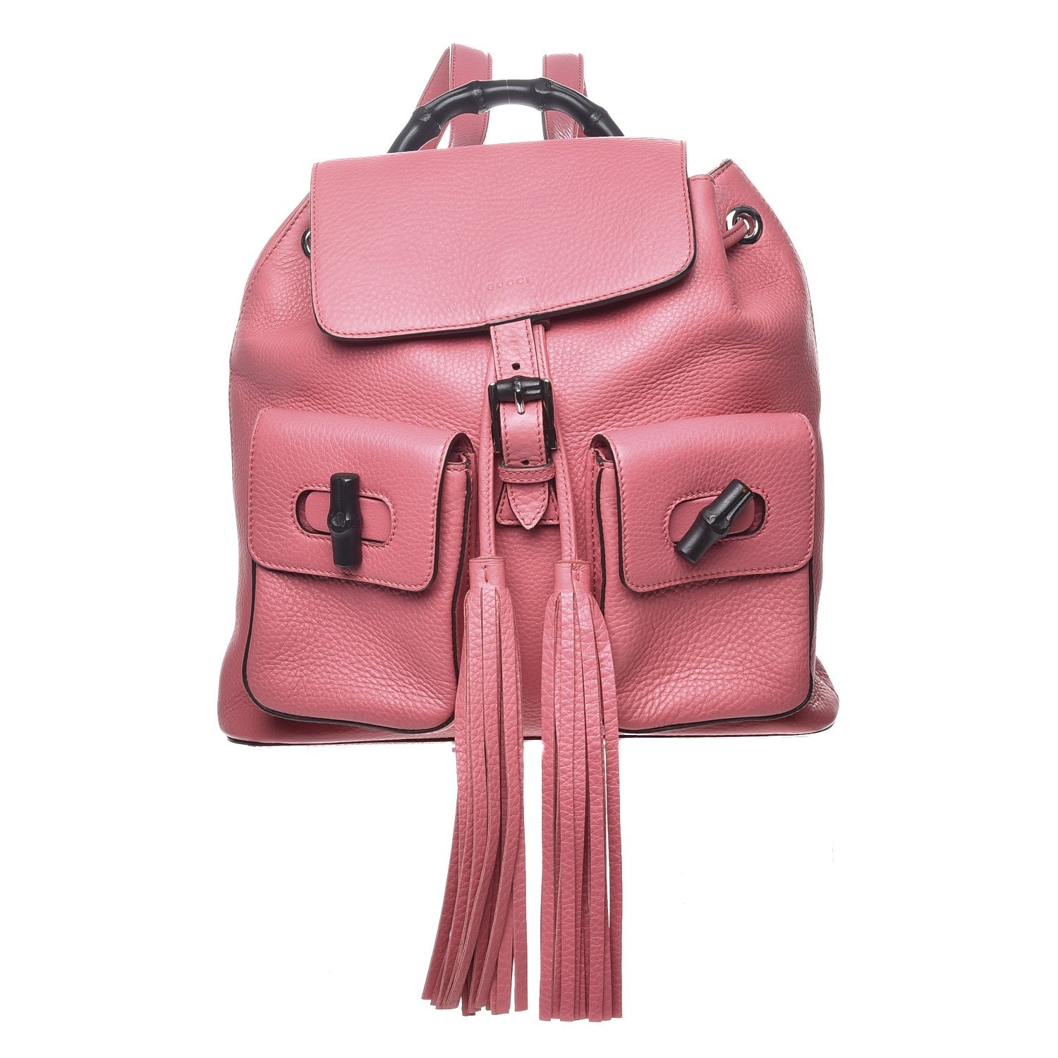 Gucci Cellarius Calfskin Medium Bamboo Backpack Glossy Pink 1 of 8