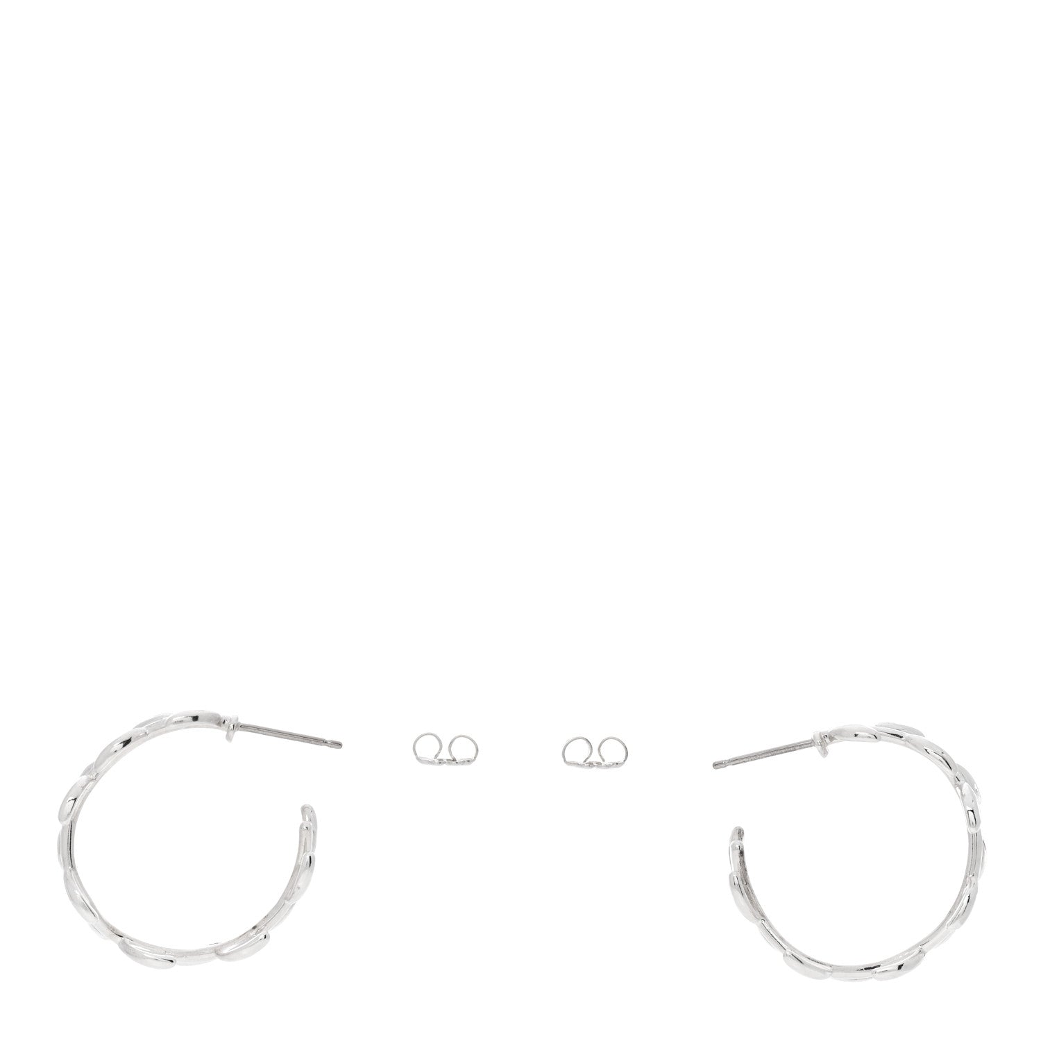 Tiffany Sterling Silver Paloma Picasso Olive Leaf Hoop Earrings 3 of 4