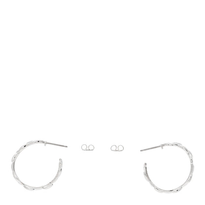 Tiffany Sterling Silver Paloma Picasso Olive Leaf Hoop Earrings 3 of 4