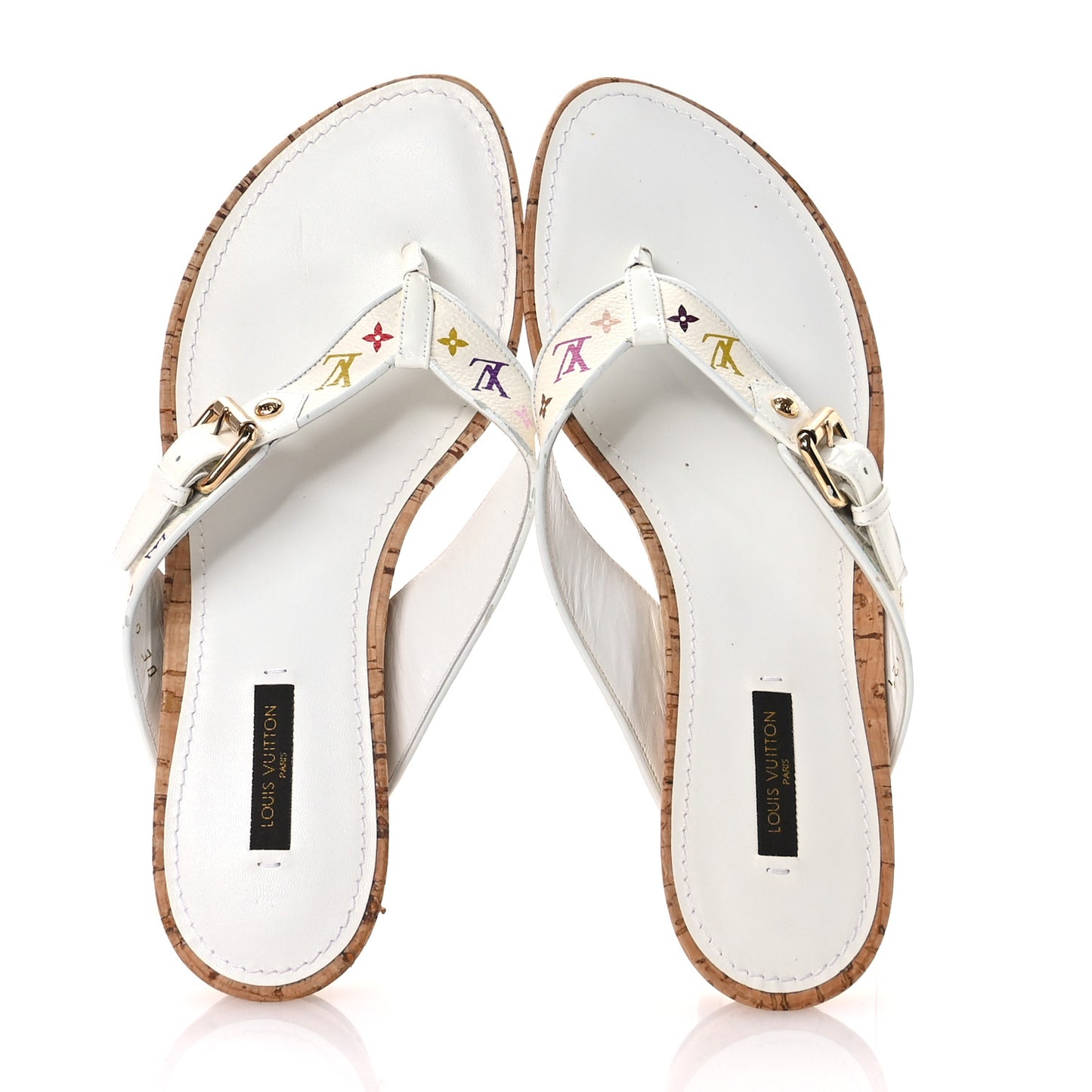 Monogram Multicolor Thong Sandals 40 White