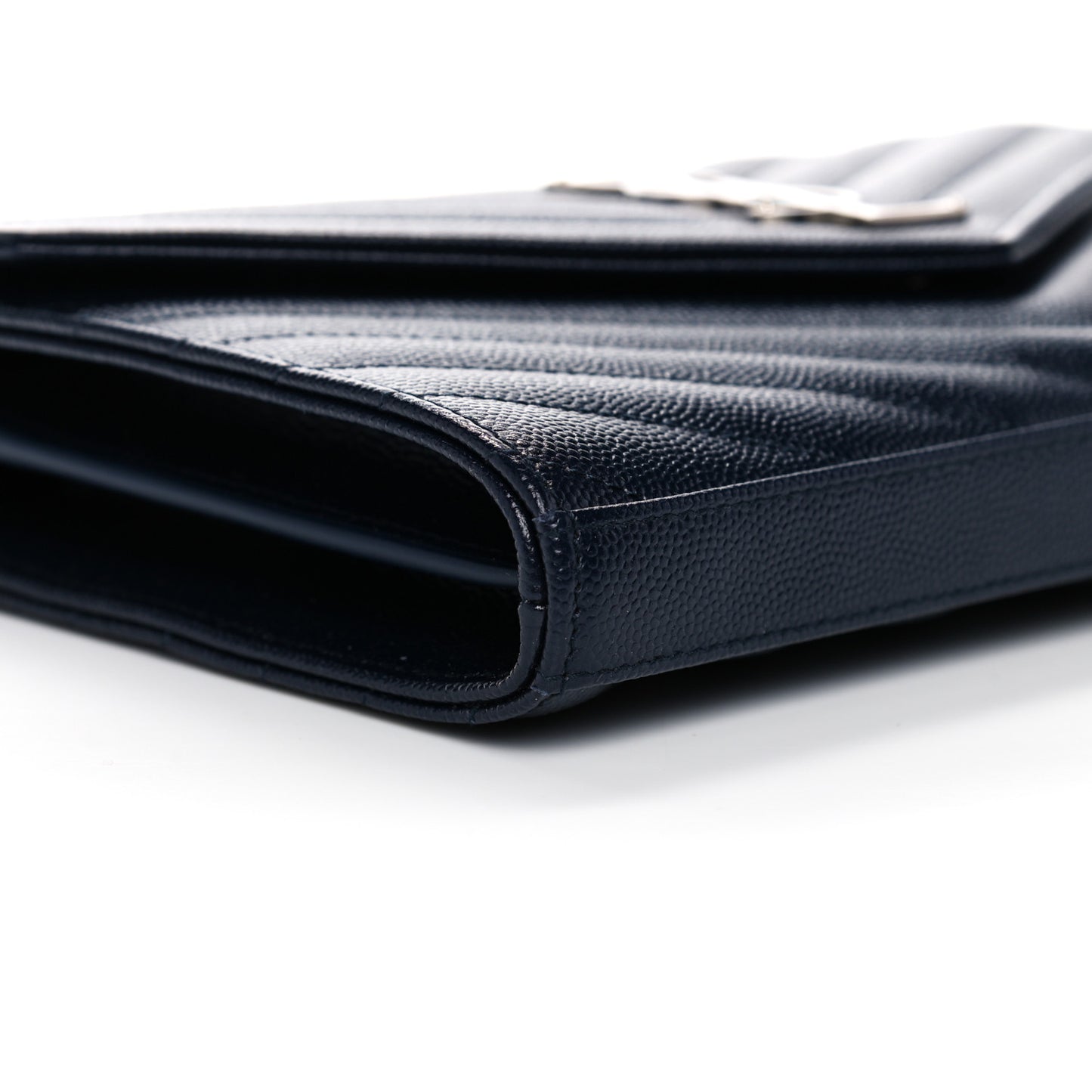 Grain De Poudre Matelasse Chevron Monogram Chain Wallet Deep Marine