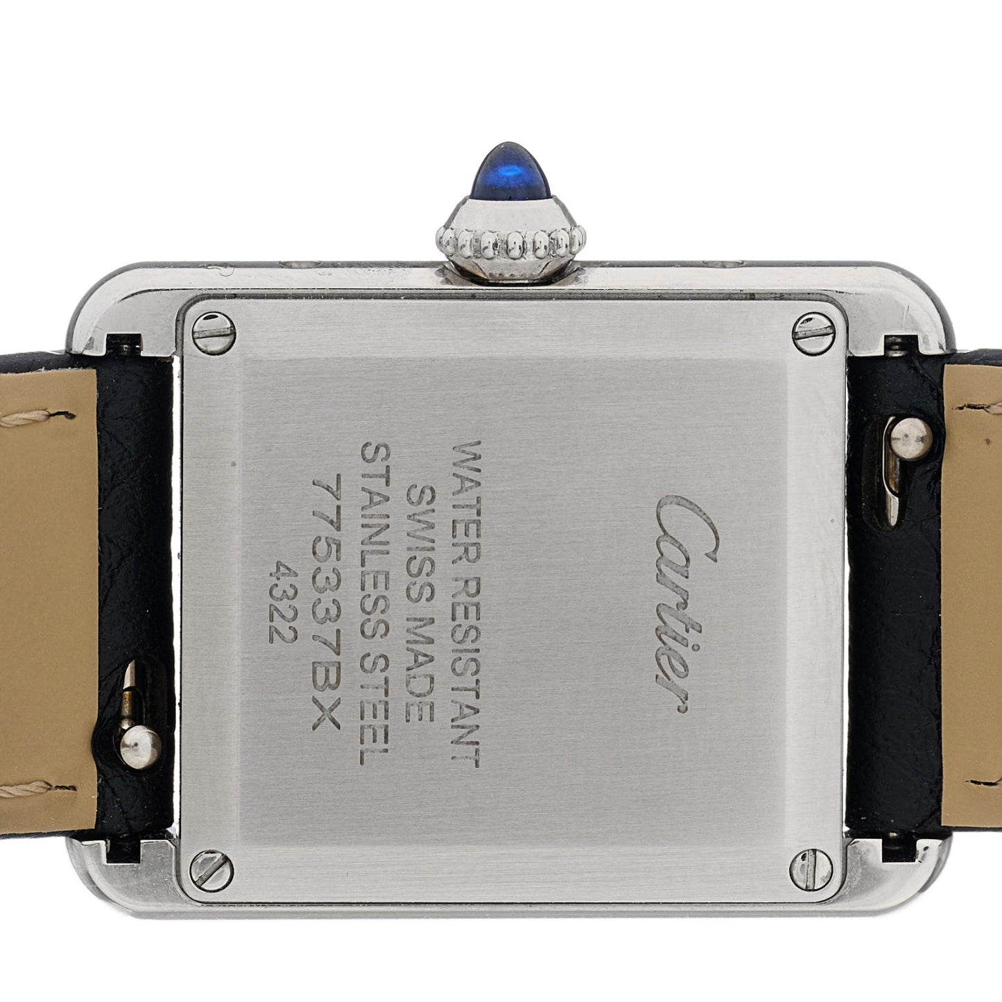 Stainless Steel Calfskin 22mm Must de Cartier Tank Quartz Watch