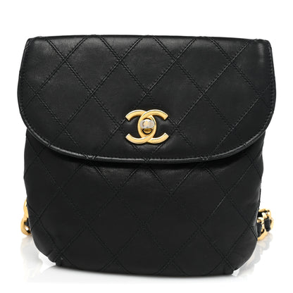 Chanel Lambskin Diamond Stitched Flap Waist Belt Bag 70 28 Black 1 of 19