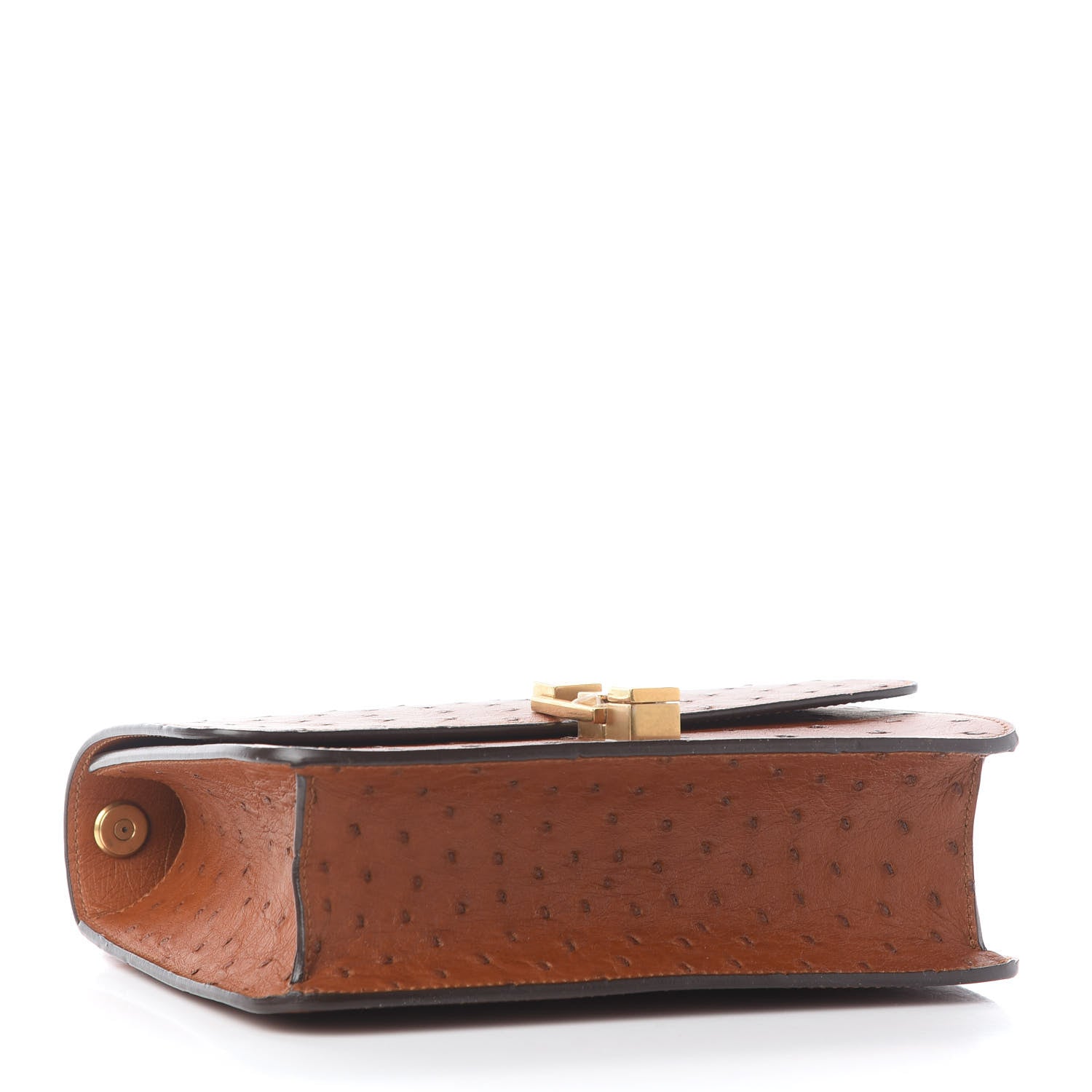 Saint Laurent Ostrich Carre Satchel Brick 3 of 8