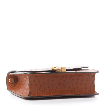 Saint Laurent Ostrich Carre Satchel Brick 3 of 8