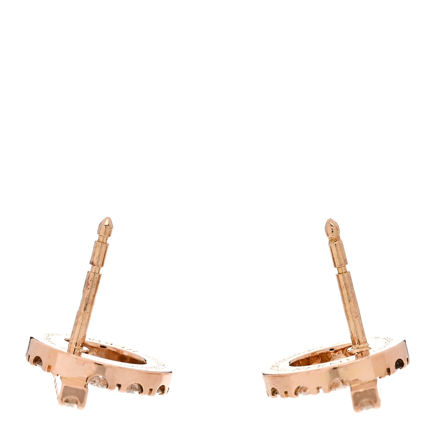 Hermes 18K Rose Gold Diamond Finesse Earrings 3 of 5
