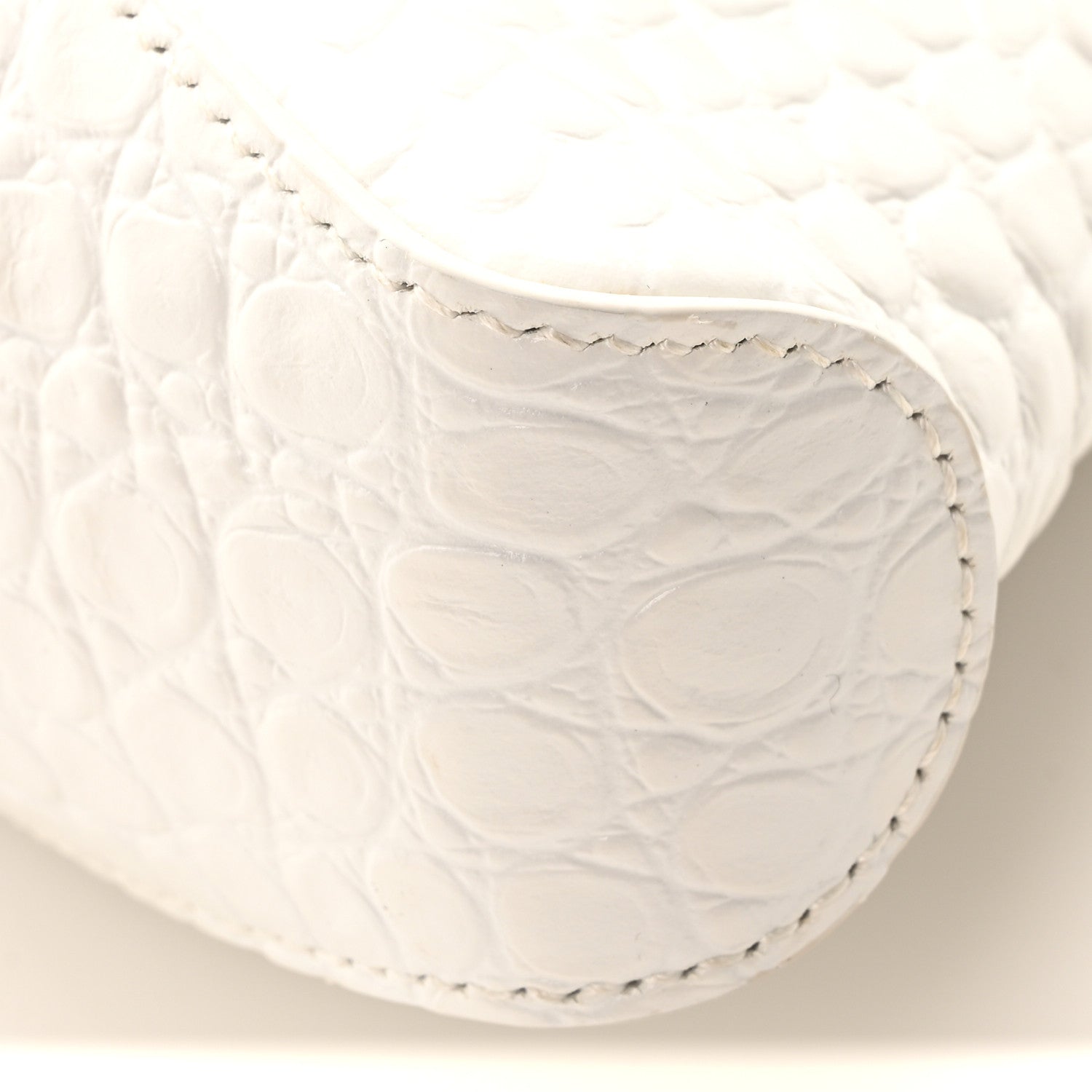 Balenciaga Shiny Super Supple Calfskin Crocodile Embossed Small XX Flap Stretch Bag White 9 of 9
