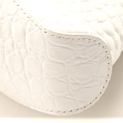 Balenciaga Shiny Super Supple Calfskin Crocodile Embossed Small XX Flap Stretch Bag White 9 of 9