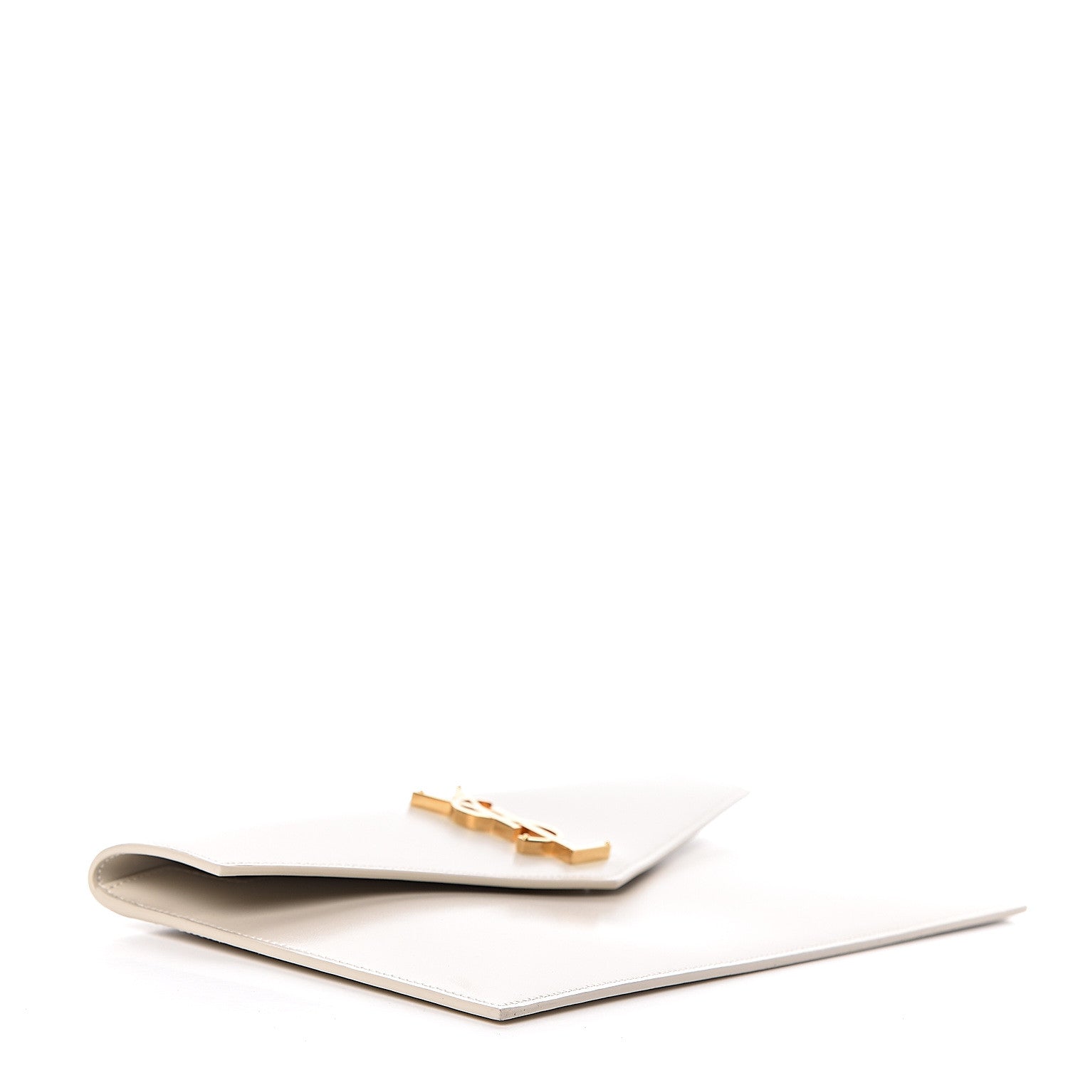 Saint Laurent Smooth Shiny Calfskin Medium Uptown Pouch Crema Soft 4 of 8