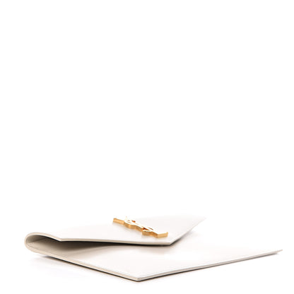 Saint Laurent Smooth Shiny Calfskin Medium Uptown Pouch Crema Soft 4 of 8