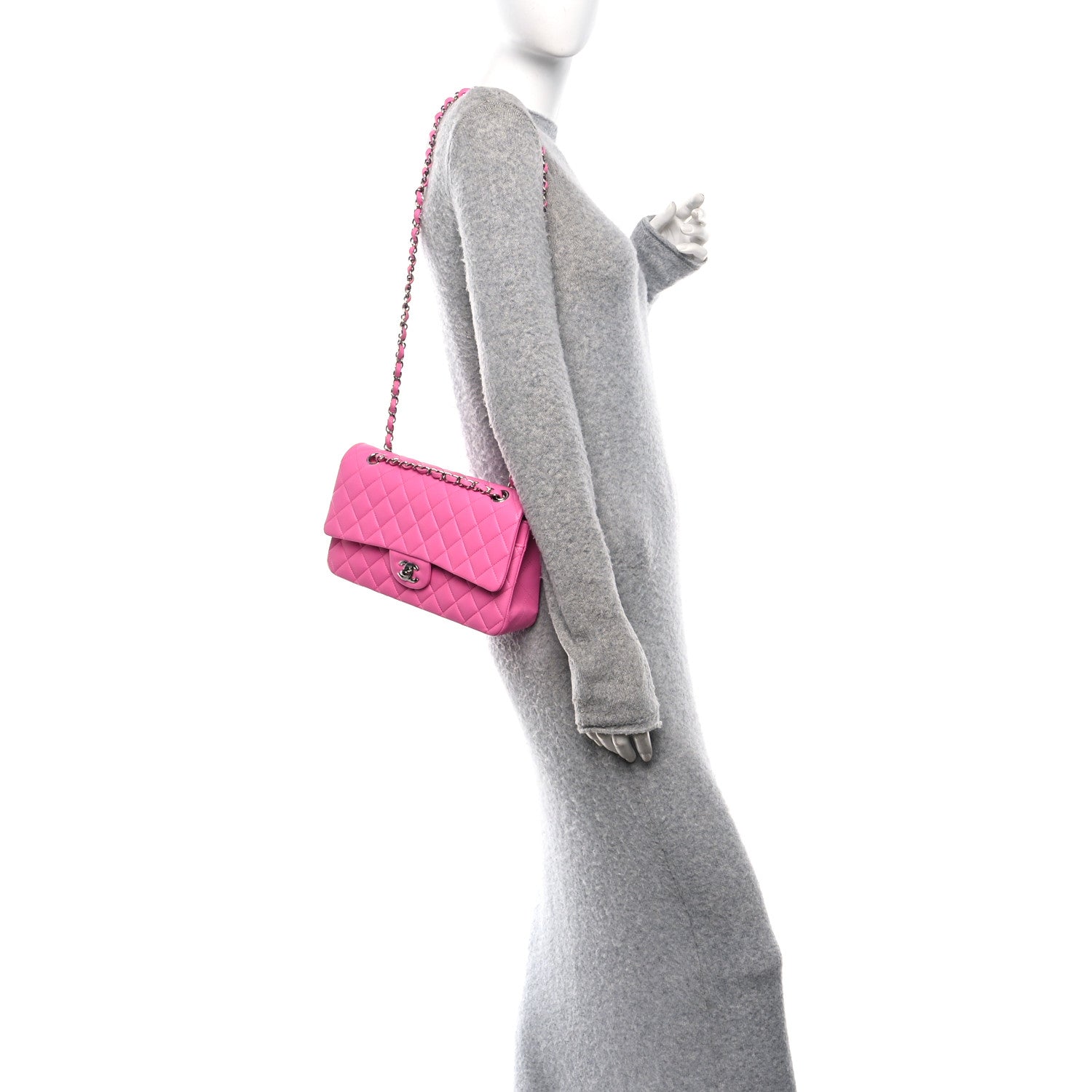 Chanel Lambskin Quilted Medium Double Flap Pink 2 of 11