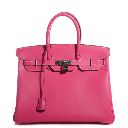 Hermes Epsom Candy Birkin 35 Rose Tyrien and Rubis 1 of 22