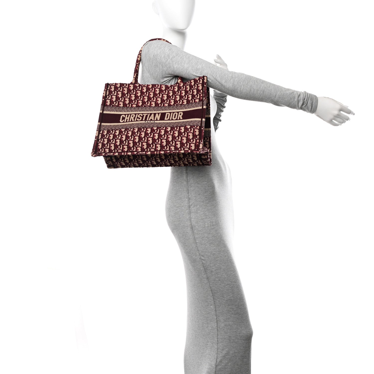 Christian Dior Oblique Medium Book Tote Burgundy Multicolor 2 of 13
