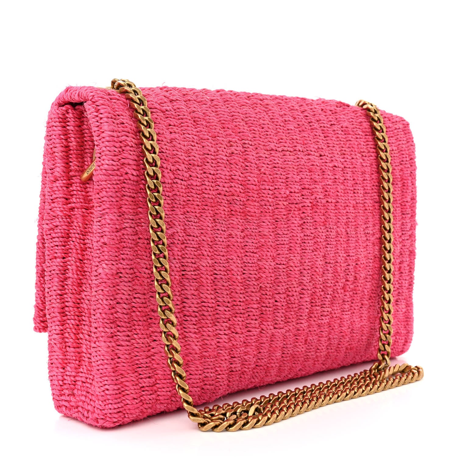Saint Laurent Raffia Medium Monogram Kate Satchel Pink Glow 3 of 11