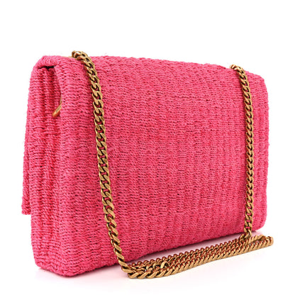 Saint Laurent Raffia Medium Monogram Kate Satchel Pink Glow 3 of 11