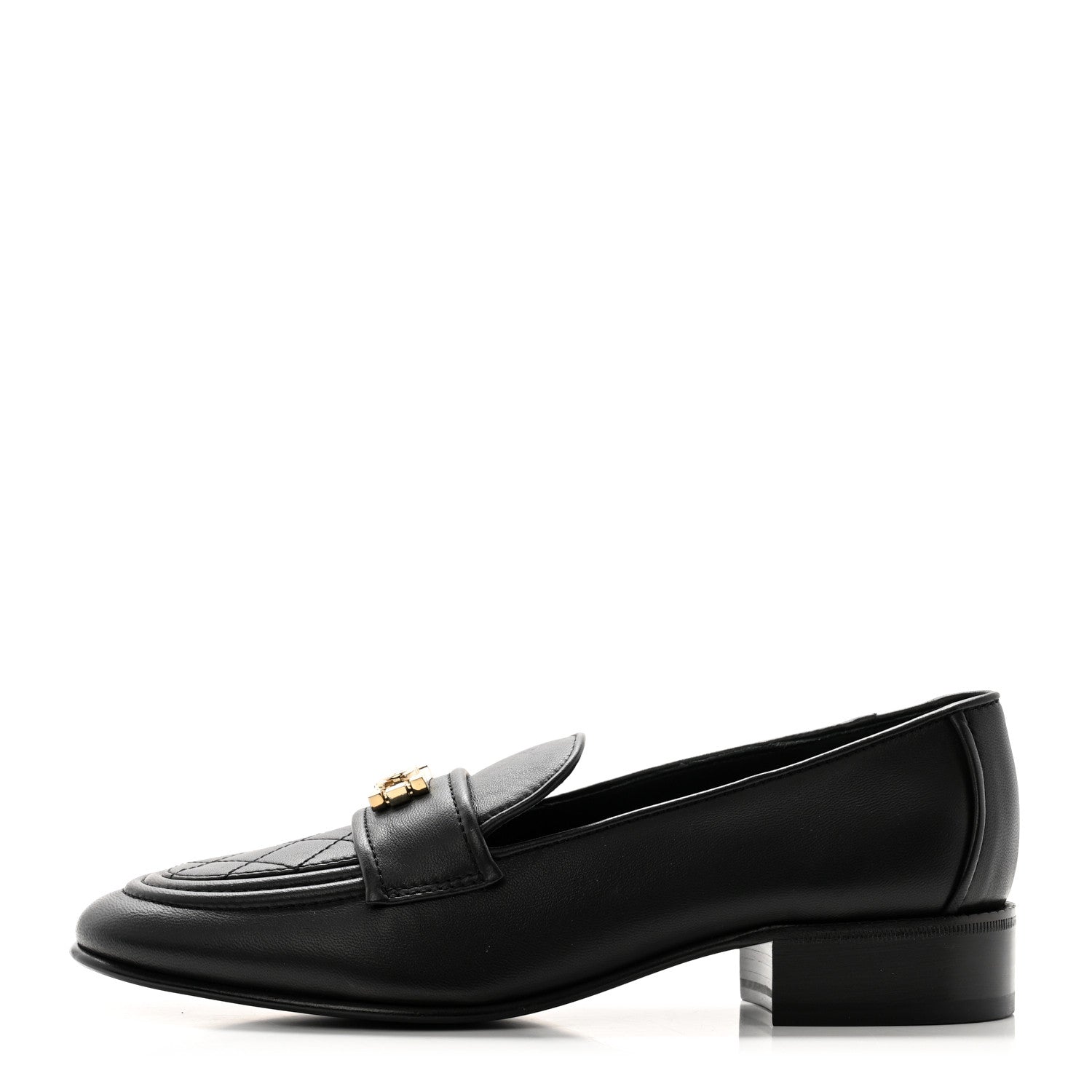 Chanel Lambskin Quilted Boy Loafers 38.5 Black 1 of 8